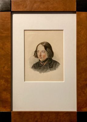 Стрелковский Алексей Иванович (1819-1904) - Портрет неизвестного. Бумага, акварель 18 х 13,5 см (в 