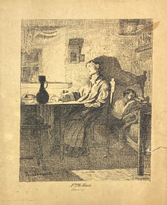 Корзухин Алексей Иванович (1835-1894) - Швея. 1870 г. Бумага, литография 28.8 х 23.5 см По 