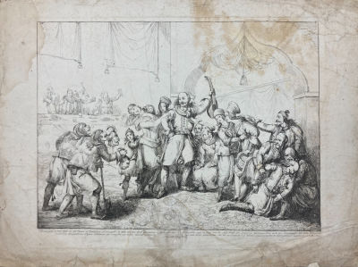 Неизвестный художник - Греки. Бумага, офорт, 40 х 53.6 см