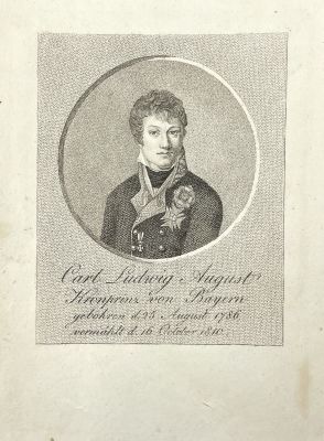 Неизвестный гравер - Портрет баварского кронпринца Карла Людвига Августа (в будущем – короля 