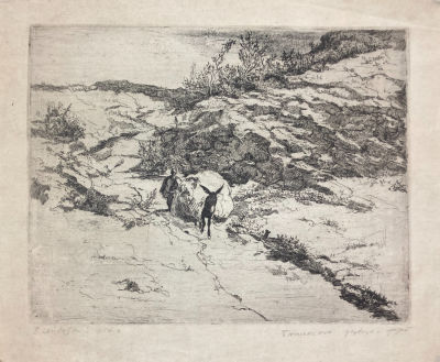 Айвазян Владимир Тигранович (1915-1999) - Горная дорога. Середина ХХ в. Бумага, офорт, 36 х 42.3 