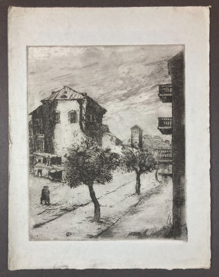 Айвазян Владимир Тигранович (1915-1999) - Городской пейзаж. Середина ХХ в. Бумага, офорт, 40.2 х 