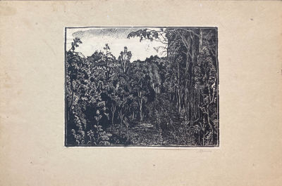 Ушин Андрей Алексеевич (1927-2005) - Просека. 1960-е гг. Бумага, ксилография, 20 х 29.9 смУшин 