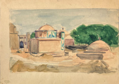Страхов Борис Борисович (1932-2020) - Старый Самарканд. 1967 г. Бумага, карандаш, акварель, 29 х 