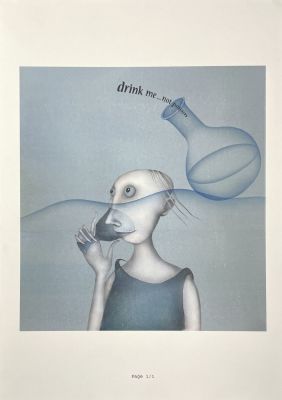 Боброва Светлана Леонидовна (1960 г.р.) - Иллюстрация к &laquo;Алисе в стране чудес&raquo;. 2020 г. Бумага 