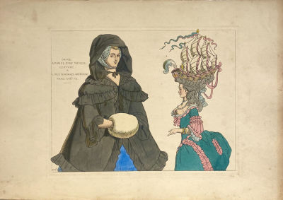 Рафаэль Жакмин (1821-1881) - Дама с прической Терезы, Париж, 1776-78 гг. Бумага, литография, 31,3 