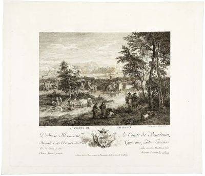 Texier - Окрестности Котентина. Конец XVIII в. Бумага, офорт, 30 х 25.5 см