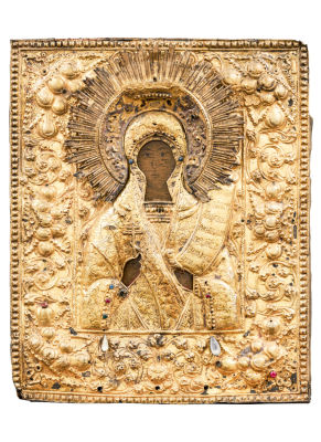 Великомученица Параскева Пятница. Вторая половина XVI в., оклад первая треть XVIII в. Дерево 