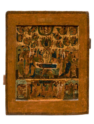 Успение Богоматери. XVII-XIX вв. (ранняя основа с более поздними дополнениями). Дерево, темпера 