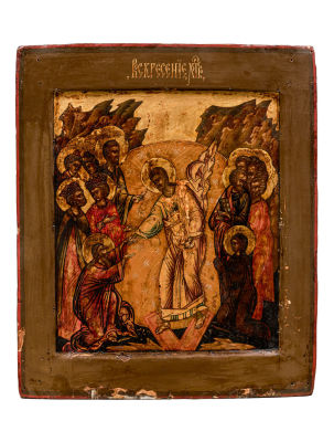 Воскресение Христово (сошествие во ад). XVII – XIX вв. (поздние дополнения). Дерево, темпера 