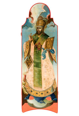 Святитель Дмитрий Ростовский. Последняя треть XVIII в. Дерево, темпера, 103 х 35 см 
Великий 