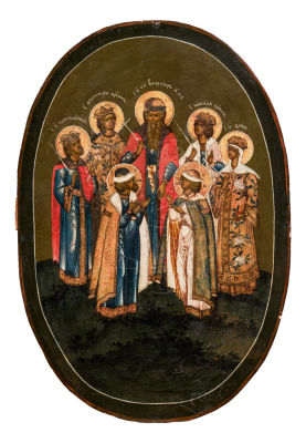 Равноапостольные князья. Последняя треть XVIII в. Дерево, темпера, 53.5 х 36.5 см Князь 
