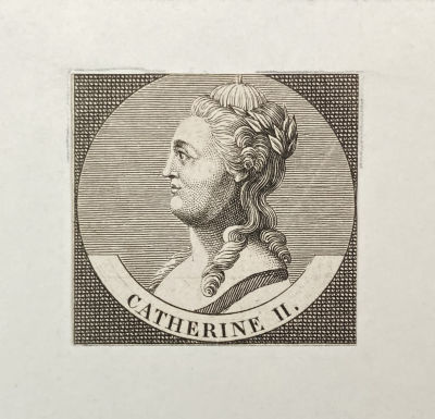 Неизвестный гравер - Профильный портрет императрицы Екатерины II. Конец XVIII в. Бумага, гравюра 
