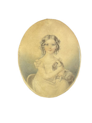 Бинеман Василий Федорович (Eduard Wilhelm Bienemann) (1795–1842) - Девочка с собакой. 1820-е гг. Ка 