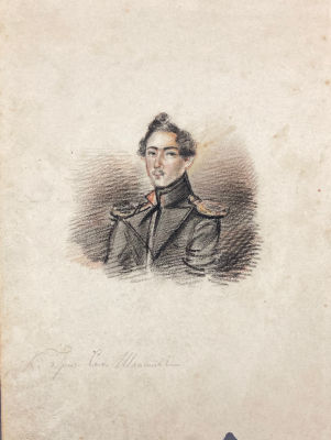 Неизвестный художник - Кн. Гр. Сем. Шаншиев. 1830-е гг. Бумага, итальянский карандаш, 20 х 15 см