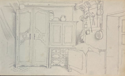 Дмитриев-Оренбургский Николай Дмитриевич (1837-1898) - Кухня во французском доме. 1870-1880-е гг. Б 