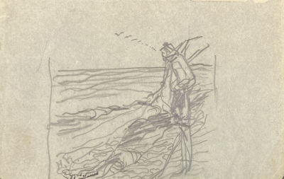 Езучевский Михаил Дмитриевич (1880-1928) - Символистский набросок. Начало ХХ века. Бумага 