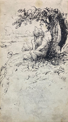 Куликов Афанасий Ефремович (1884–1949) - Леший. Начало ХХ века. Бумага, тушь, перо, 21.4 &times; 11.9 см