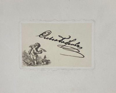 Неизвестный художник - Пробный лист печати визитной карточки Ольги Бобровой. 1908 г. Бумага, офорт 