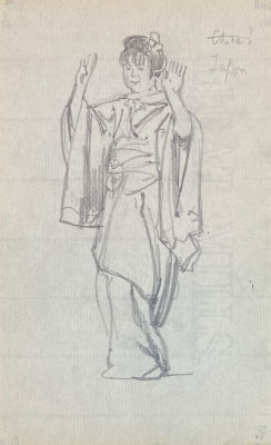 Бенуа Александр Николаевич (1870–1960) - Зарисовки японских фигурок из собрания Камиллы Хорват 