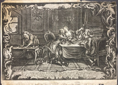 Неизвестный художник - Отдых. Конец XVIII в. Бумага, меццо-тинто, 22.1 х 30 см