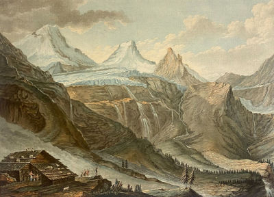 Неизвестный гравер - Горный пейзаж. Первая половина XIX в. Бумага, акватинта, 22,9 х 32,6 см (оттиск)