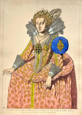 Рафаэль Жакмин (1821-1881) - Елизавета Палатина Рейнская, 1612-13 гг. Бумага, литография, 38,6 х 