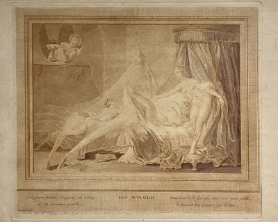 Пьер Лоран Овре (1736-1817) по оригиналу Жана Оноре Фрагонара (1732-1806) - Водяные струи. Бумага 