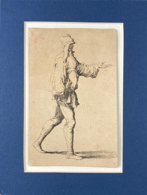 По рисунку Сальватора Роза (1615-1673) - Студент. 1685 г. Бумага, офорт, 15 х 10 смВ паспарту и 