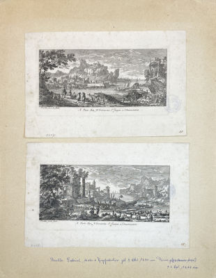 Перель Габриэль (1603-1677) - Пейзажи с руинами. Около 1660 г. Бумага, гравюра резцом, 33.8 х 26.3 см