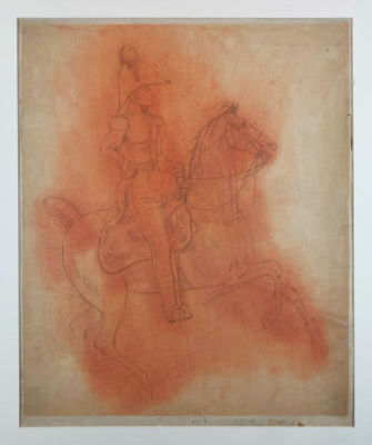 Хесс (Hess) Петер (1792-1871) - Генерал Л.Л.Беннигсен на коне. 1840-1850 гг. Калька на картоне 