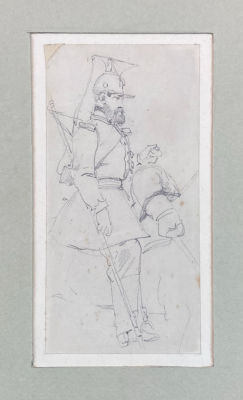 Верне (Vernet) Орас (1789-1863) - Улан. Середина XIX века. Бумага, графитный карандаш, 13 х 6.8 