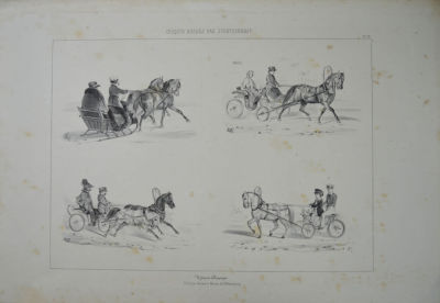 Сверчков Николай Егорович (1817-1898) - Русские повозки. Середина XIX в. Бумага, литография, 29.2 