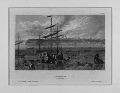 Э. Вильман - Вид Таганрога. Середина XIX в. Бумага, гравюра, 20.1 х 28 см