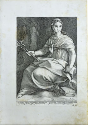 Гольциус Хендрик (1558 - 1617) - Полигимния. 1592 г. Бумага, гравюра резцом, 24 х 35.5 см 
Хендрик 