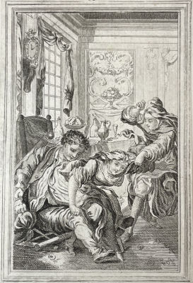 Эйзен (Eisen) Шарль Доменик Жозеф (1720-1778) - Молодой человек и монахини. Лист из книги 