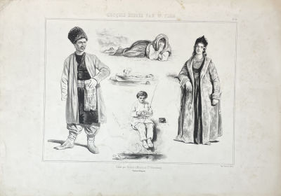 Тимм Василий Федорович (1820-1895) - Русские зарисовки. Середина XIX в. Бумага, литография, 31 х 44 см