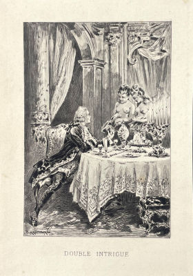 Неизвестный художник - Иллюстрация к басням Лафонтена. 1885 г. Бумага, офорт, 19 х 15 см