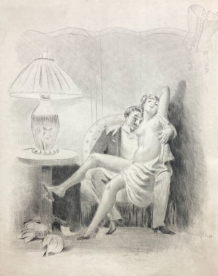 Аблетт Уильям Альберт (1877-1936) - Любовница и любовник. 1920-е гг. Бумага, офорт, ремарка 