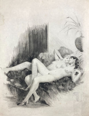 Аблетт Уильям Альберт (1877-1936) - Обнаженные девушки. 1920-е гг. Бумага, офорт, ремарка 