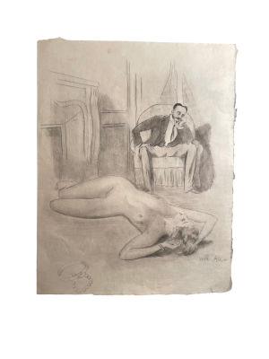 Аблетт Уильям Альберт (1877-1936) - Эротическая сцена №11. 1920-е гг. Бумага, офорт, карандашные 