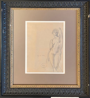 Добужинский Мстислав Валерианович (1875-1957) - Обнаженная. 1922 г. Бумага, графитный и черный 