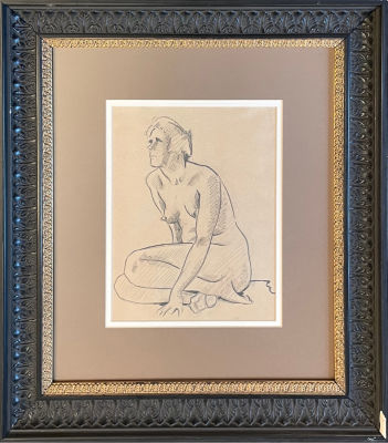 Добужинский Мстислав Валерианович (1875-1957) - Обнаженная модель. 1922 г. Бумага, графитный и 