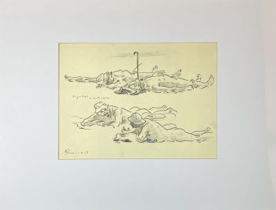 Пашков Павел Павлович (1872-1952) - Разговоры о медицине. 1928 г. Бумага, цветные карандаши;, 24.8 