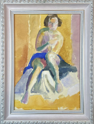 Мальцев Петр Тарасович (1907-1993) - Обнаженная. 1929 г. Бумага, акварель, 40 х 30 см