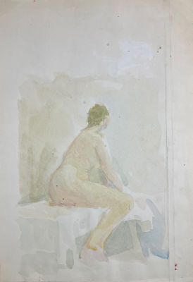 Яворовский Г. - Обнаженная. 1930-1940-е гг. Бумага, акварель, 43 х 30.1 смПроисхождение: собрание 