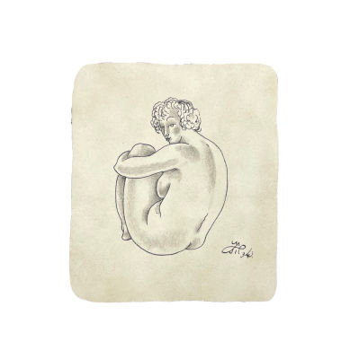 Тимофеев Игорь Алексеевич (1905-1994) - Обнаженная со спины. 1934 г. Бумага, тушь, 11 х 9.5 см