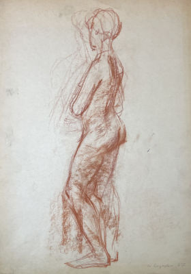 Сорокин Иван Васильевич (1922-2004) - Обнаженная. 1960-е гг. Бумага, сангина, уголь, 58 х 41 см