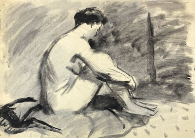 Расторгуев Евгений Анатольевич (1920-2009) - Обнаженная. 1960-е гг. Бумага, акварель, 25 х 40 см