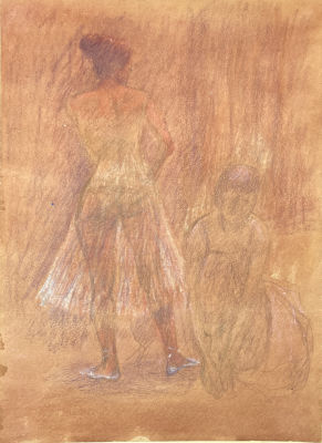 Дубяго Василий Васильевич (1938-2008) - Балерины. 1980-е гг. Бумага, цветной карандаш, пастель, 29 